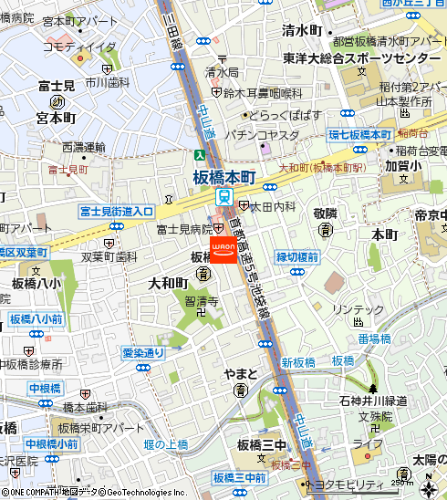 まいばすけっと板橋本町駅南店付近の地図